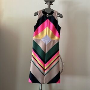 JCREW COLLECTION POP-STRIPE DRESS size 2 NAVY AZALEA